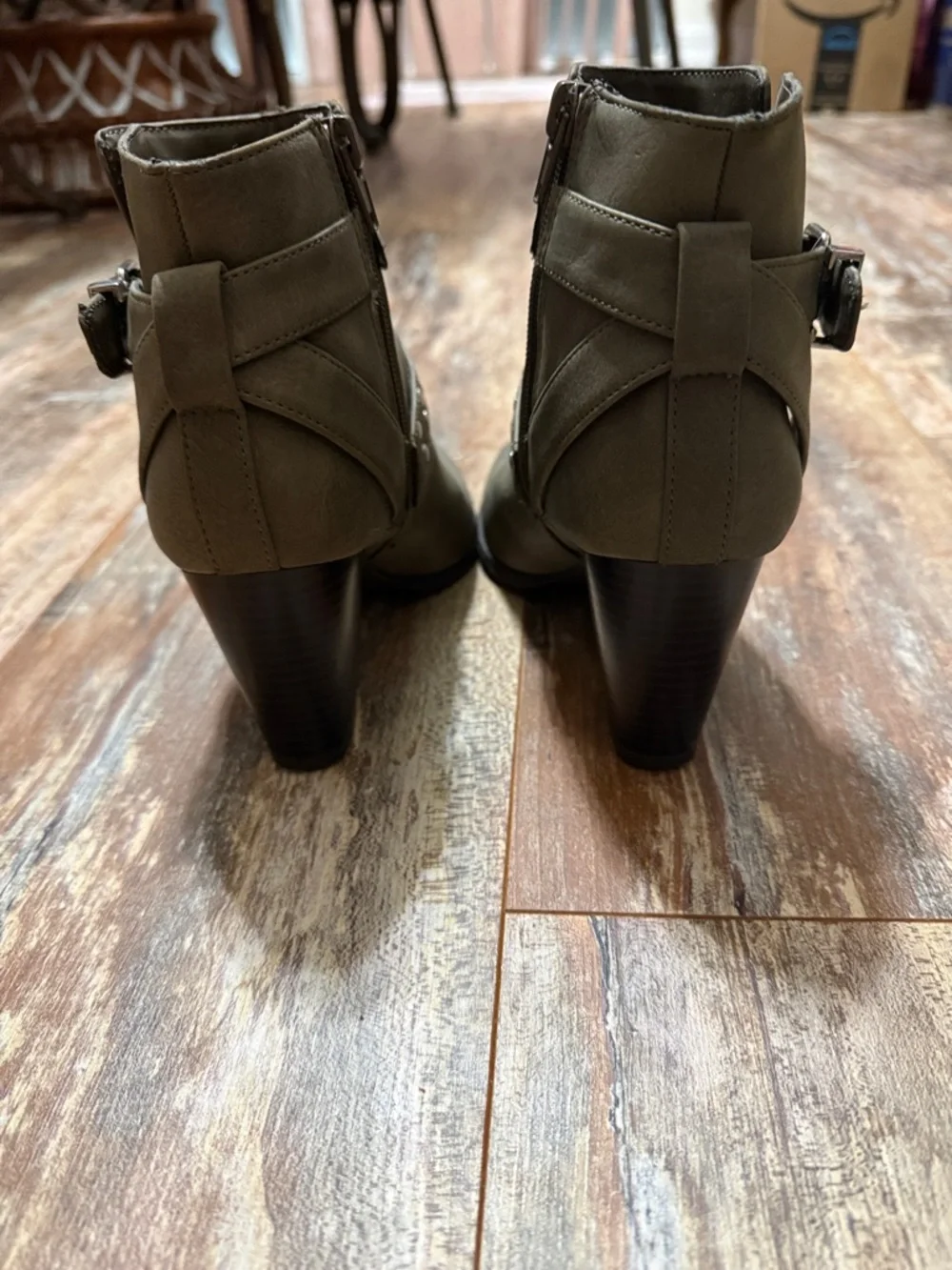 Style & Co. Betzie Olive Studded Ankle Booties